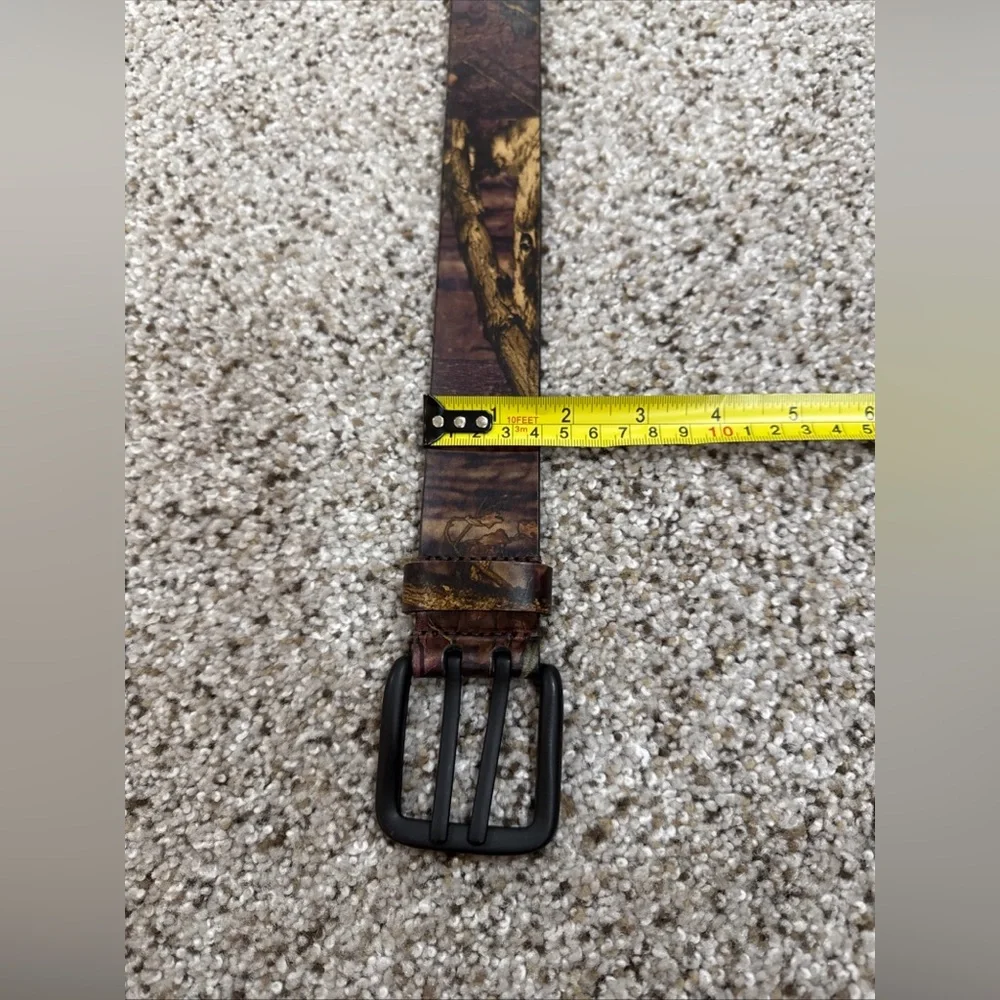 Camouflage Camo Genuine Leather‎ Belt Realtree Adjustable Sz 3XL Hunting Fishing